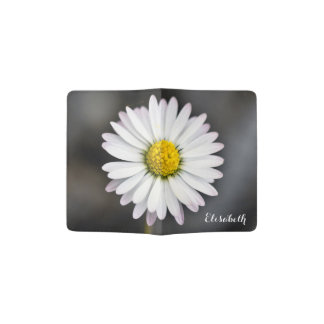 White and Yellow Wild Daisy Passport Holder