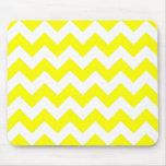 White and Yellow Zigzag Pattern Mouse Pad