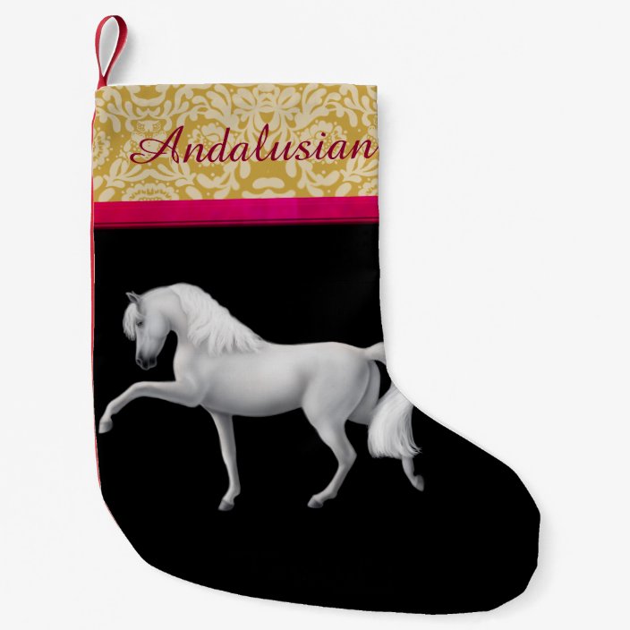 White Andalusian Spanish Horse Christmas Stocking