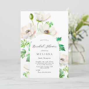 White Anemone Bridal Shower Invitation