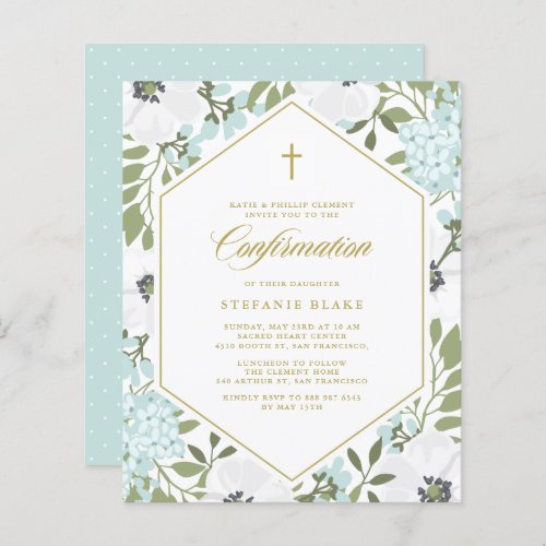 White Anemone Floral Confirmation Invitation