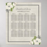 White Anemone Floral Wedding Seating Chart at Zazzle