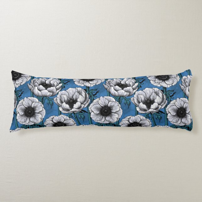 White anemone garden body pillow (Front)