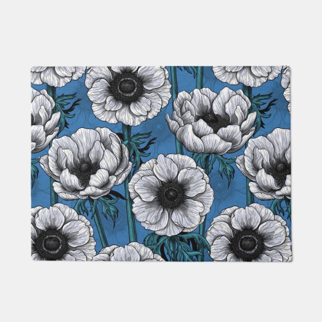 White anemone garden doormat (Front)