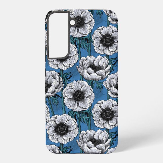 White anemone garden samsung galaxy case (Back)