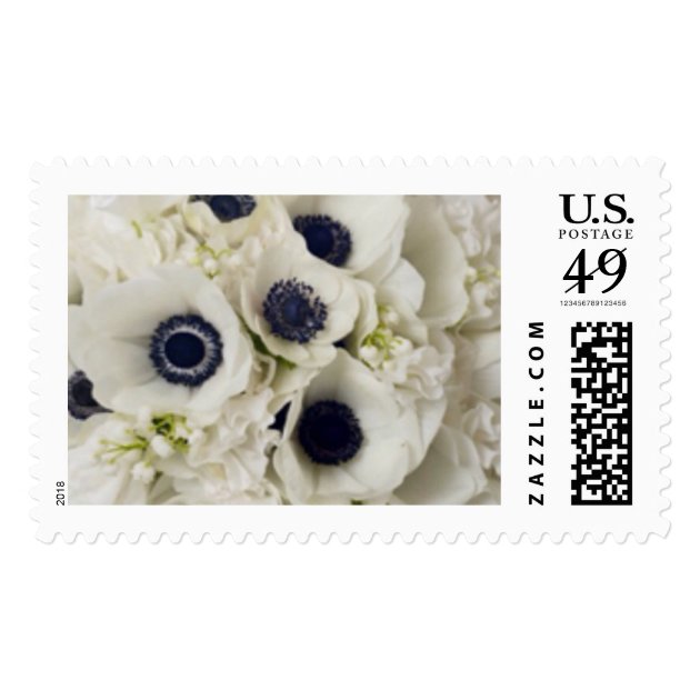 White Anemone Wedding Flowers Stamps