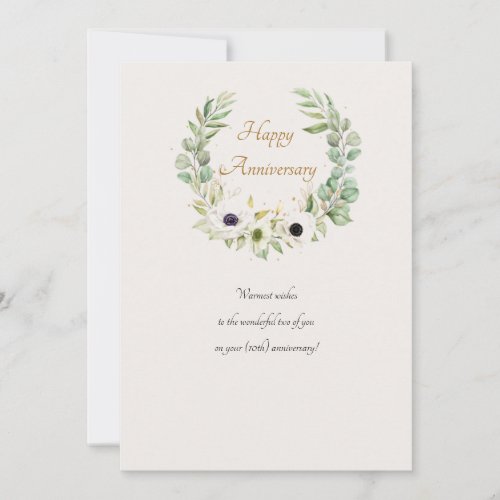 White Anemones Wreath Card