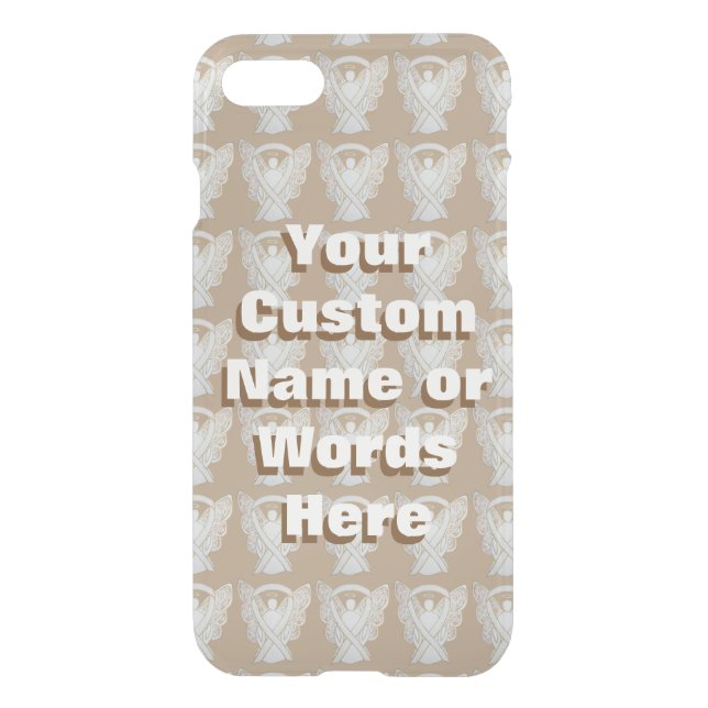 White Angel Awareness Ribbon Custom iPhone Case (Back)