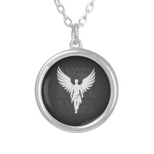 White Angel Design Silver Plated Necklace