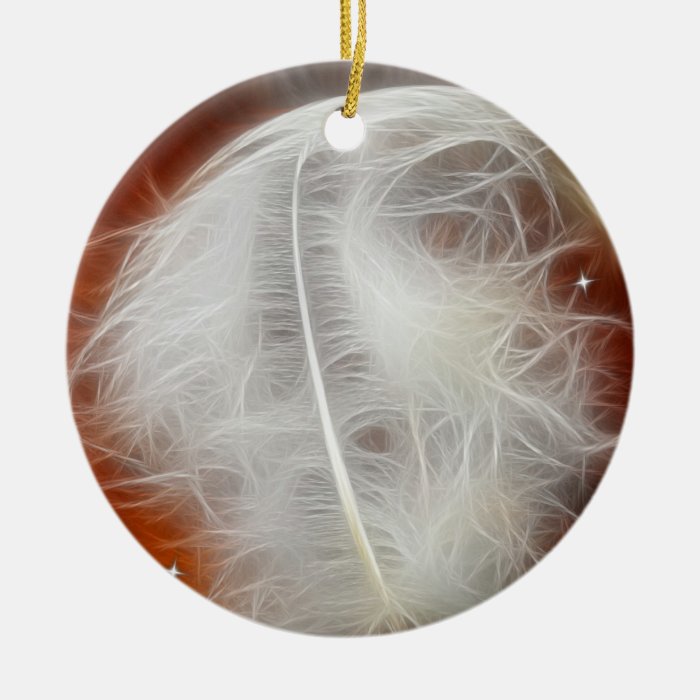 White Angel Feather Christmas Ornament