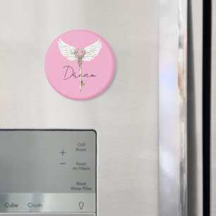 White Angel Feathers Key Magnet