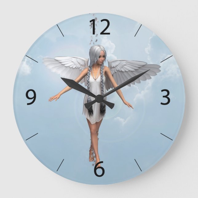White Angel Large Clock (Front)