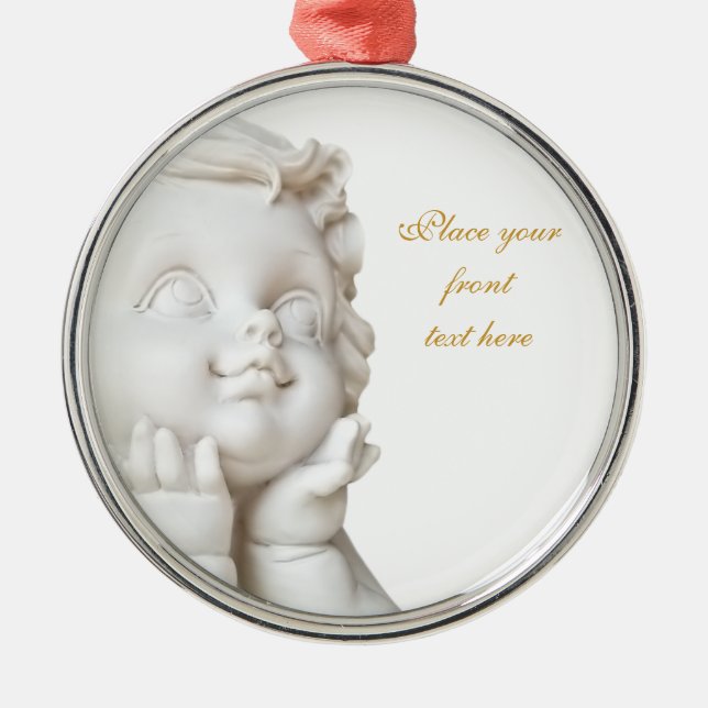 White Angel Metal Ornament (Front)