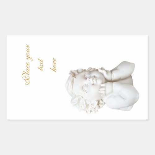 White Angel Rectangular Sticker