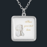 White Angel Silver Plated Necklace<br><div class="desc">Sculpture of a lovely Cupid. Space for your love message beside it.   Useful for celebrations and events like wedding,  anniversary,    Valentine's day.</div>