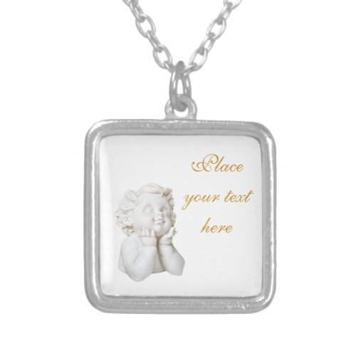 White Angel Silver Plated Necklace