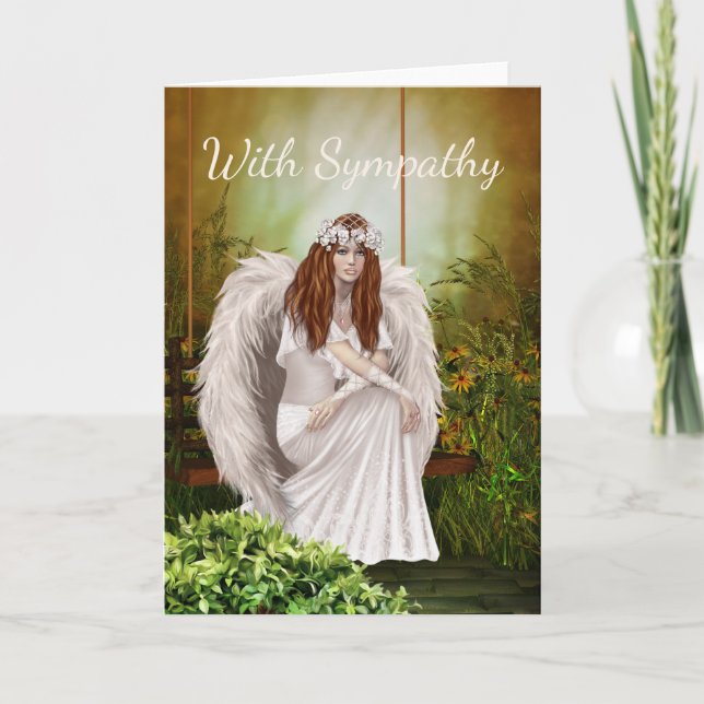 White Angel Sympathy Card (Front)