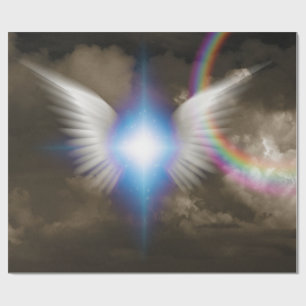 White angels wings wrapping paper