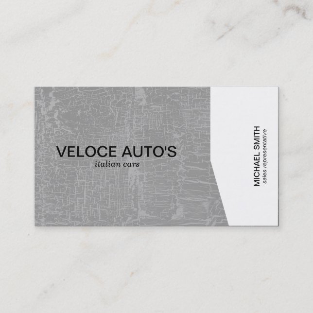 White Angle / Gray Marbled Business Card (Front)
