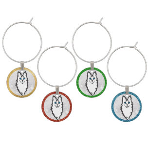 White Angora Cat Wine Charm