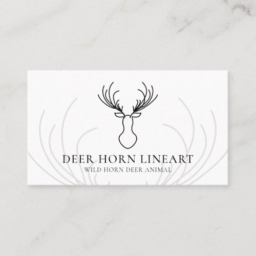 White Animal Horn Deer Business Card