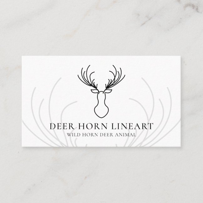 White Animal Horn Deer Business Card