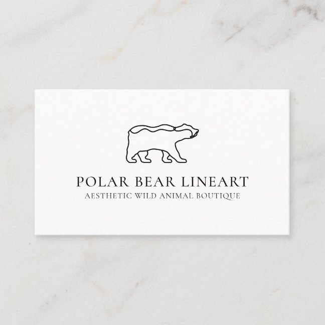 White Animal Wild Polar Bear Business Card
