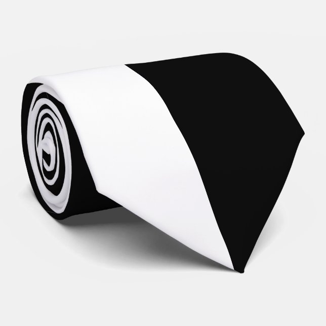 WHITE & ANY COLOR --CHANGEABLE BACKGROUND NECK TIE (Rolled)