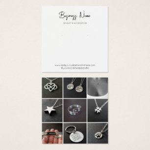 White Any Color Custom Photo Earring Display Card