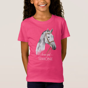 White Appaloosa horse portrait cowgirl equestrian T-Shirt