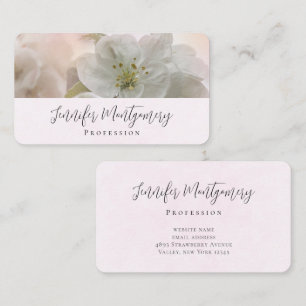 White Apple Blossom Photograph Business Card