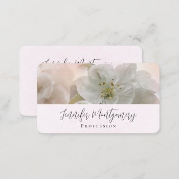 White Apple Blossom Photograph Business Card by AxisMundi at Zazzle