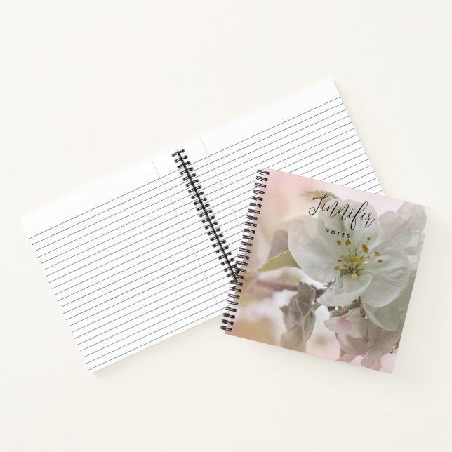 White Apple Blossom Photograph Notebook (Inside)
