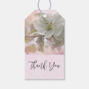 White Apple Blossom Photograph Thank You Gift Tags