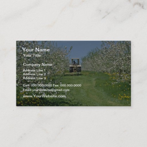 Customizable white Apple orchard cultivating, Nova Scotia flowe Business Card Template