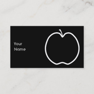 White Apple Outline. Business Card