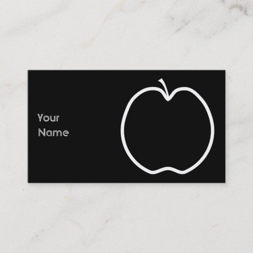 White Apple Outline. Business Card Template