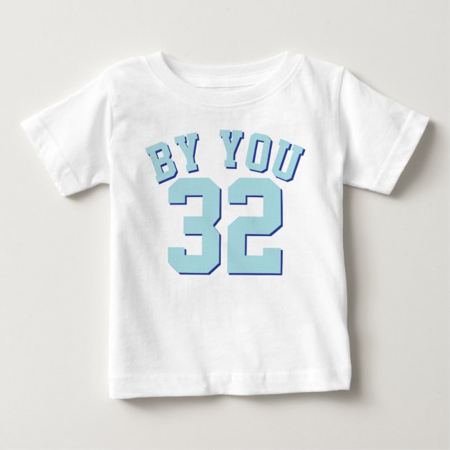 White & Aqua Baby | Sports Jersey Design Baby T-Shirt (Front)