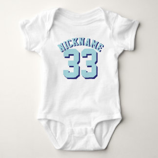 White & Aqua Baby | Sports Jersey Design Bodysuit