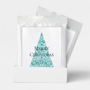 White Aqua Blue Christmas Tree Hot Chocolate Drink Mix