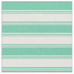 [ Thumbnail: White & Aquamarine Lines Pattern Fabric ]
