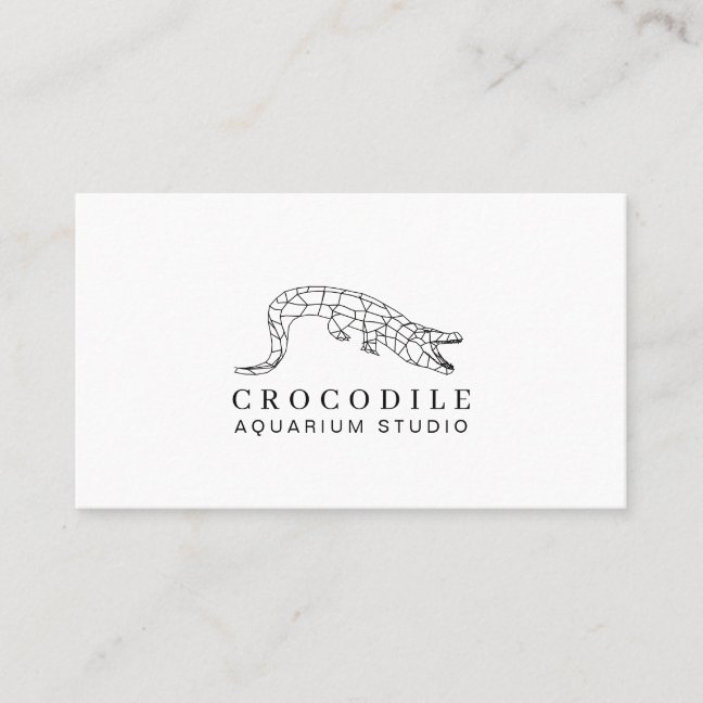 White Aquarium Crocodile Alligator Business Card