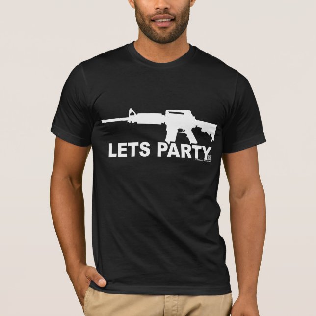 White AR15 Lets Party T-Shirt (Front)
