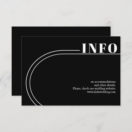 White arch and typography black minimalist wedding enclosure card