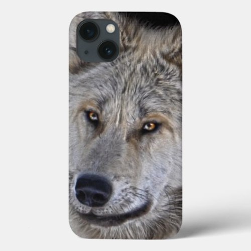 White Arctic Wolf Face Wildlife Portrait iPhone 13 Case