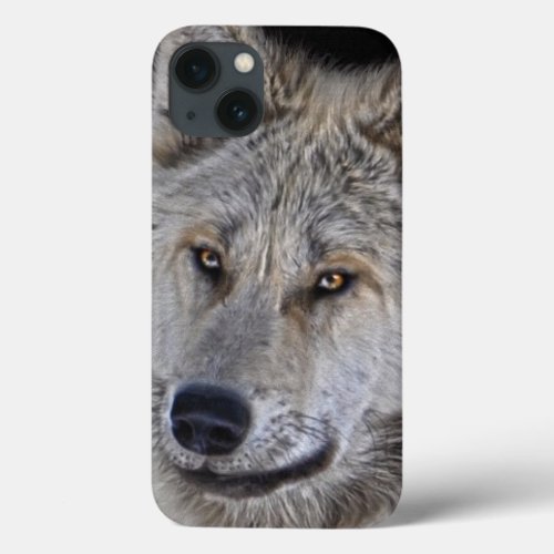 White Arctic Wolf Face Wildlife Portrait iPhone 13 Case