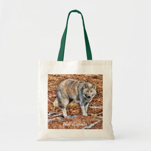 White Arctic Wolf  Wilderness Photo Gift Tote Bag