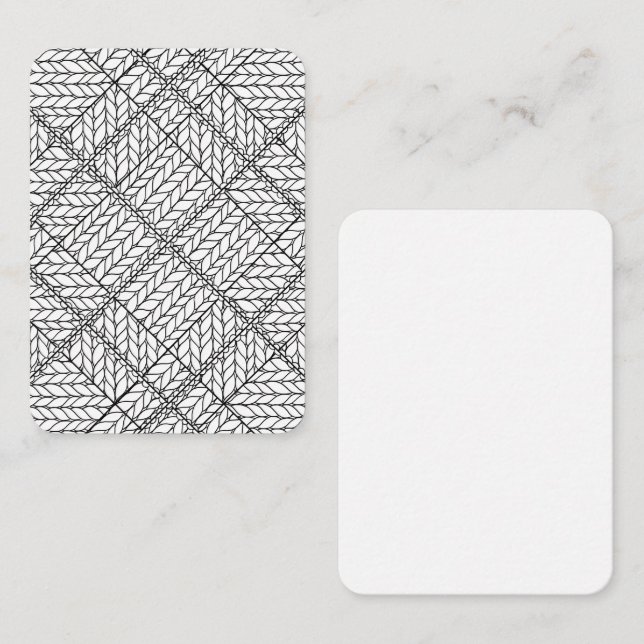 WHITE ARGYLE KNIT 3.5x2.5 Flat Card / Vertical (Front/Back)