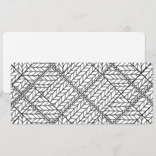 WHITE ARGYLE KNIT 4x9.25 Flat Card / Horizontal
