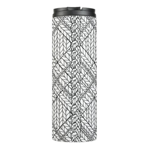 WHITE ARGYLE KNIT Thermal Tumbler